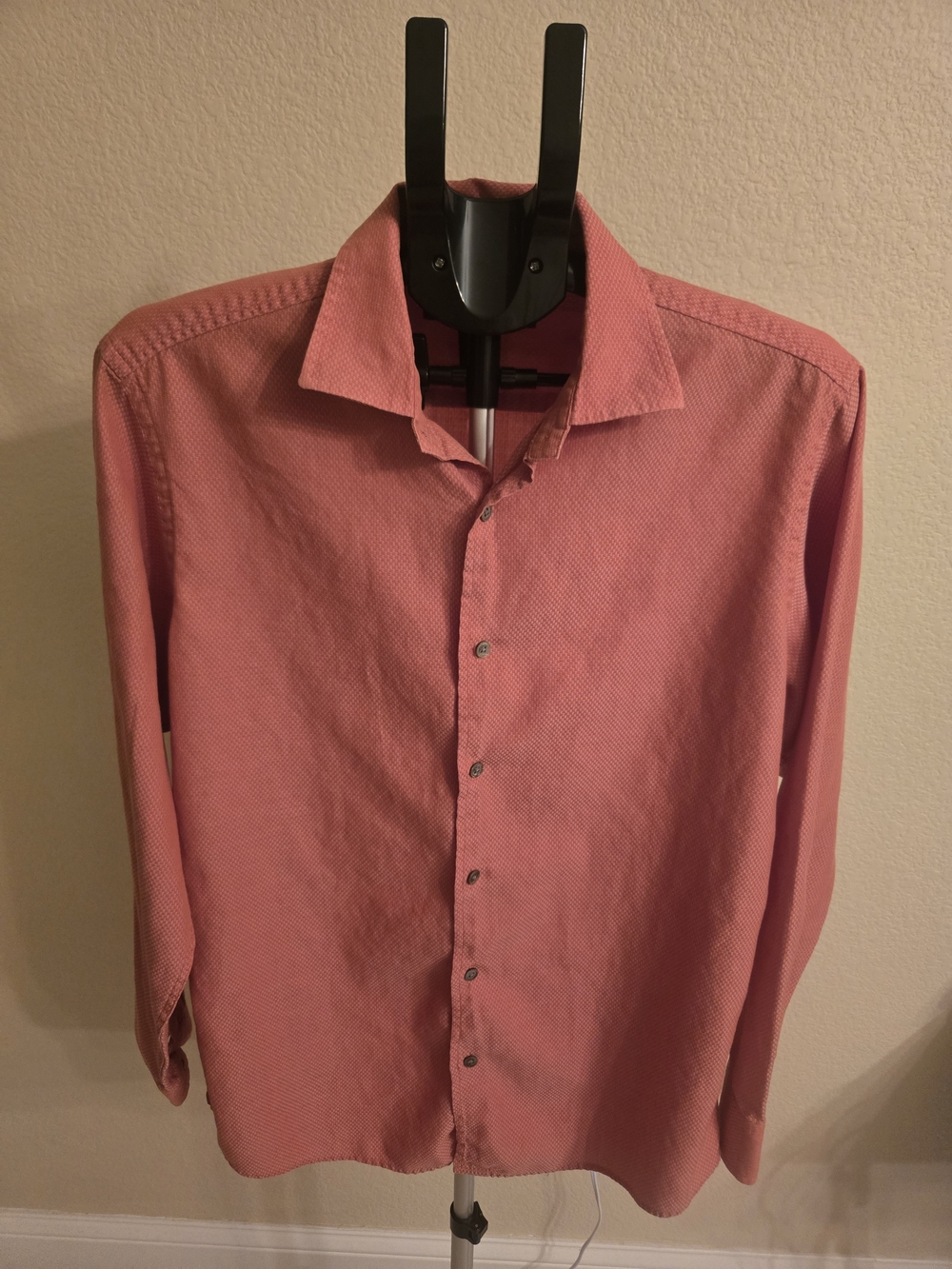 Banana Republic Men's Long-Sleeve Button-Up Shirt in Coral